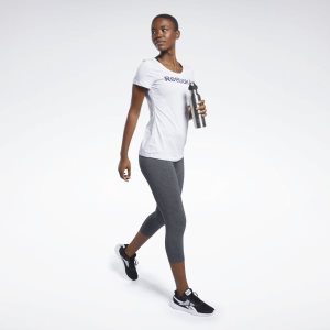 Reebok LINEAR READ SCOOP NECK T Shirt Damen - Weiß - DE 984-SMA